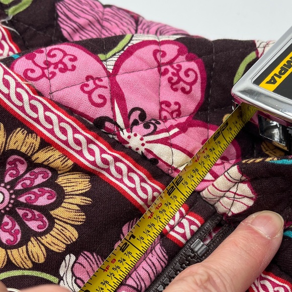 Vera Bradley Quilted Duffle Bag Mod Floral Pink Brown 22" Top Zipper Travel - Picture 14 of 14